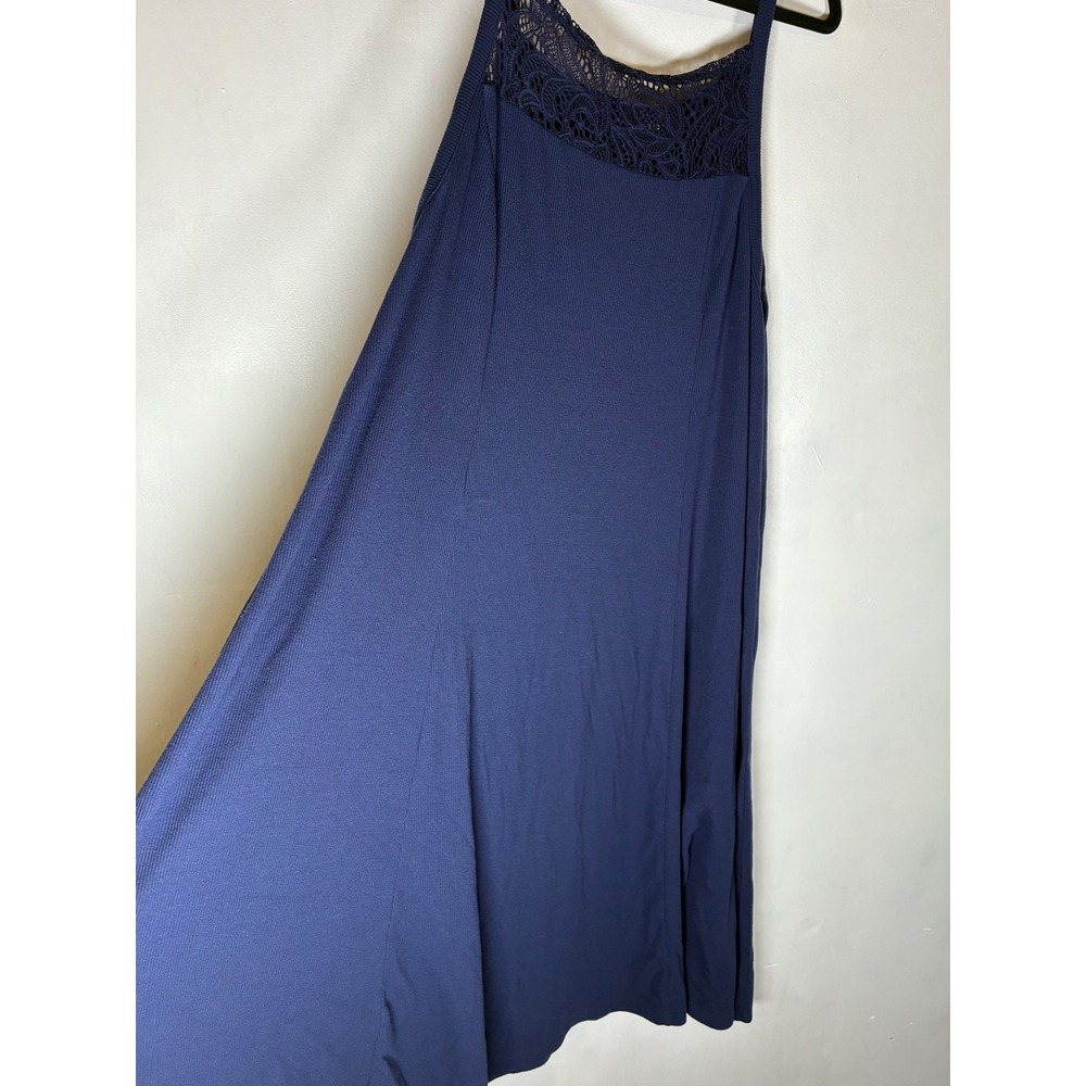 Torrid XL Size 1 Navy Blue Lace Ribbed Knit A Line Maxi Jumper Dress - Picture 2 of 8